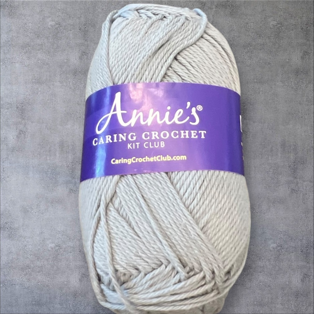 Annie's Caring Crochet Kit Club Yarn 100% Cotton 4 Oz 190 Yard 4-Med Weight GREY